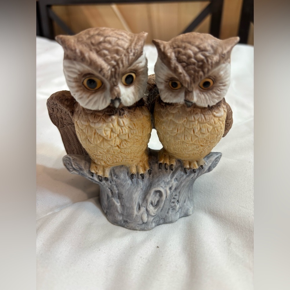 2 Charming Owl Figurine sitting on a branch approximately 4” tall